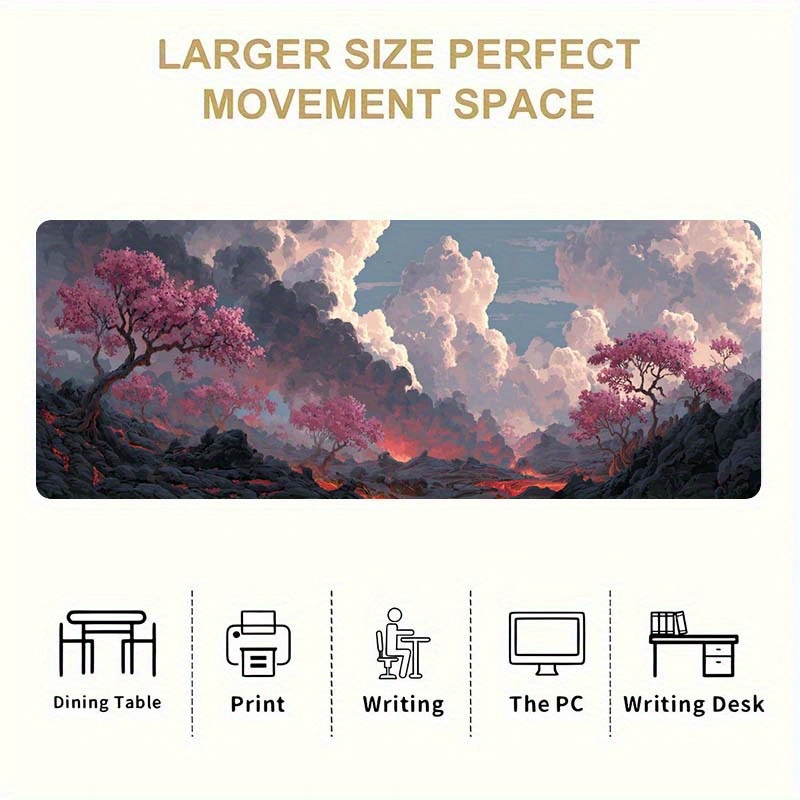 Volcano Cherry Blossom Fantasy - Desk Setup For Office ulasan dan harga