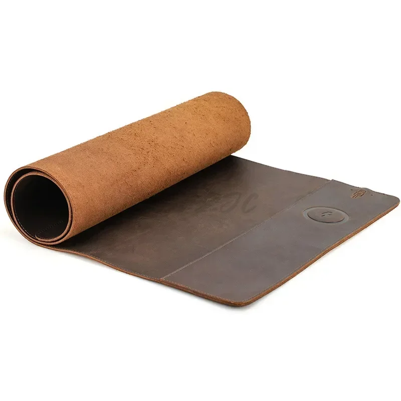 Vintage Cowhide Mouse Pad with - Desk Pad Leather Large ulasan dan harga