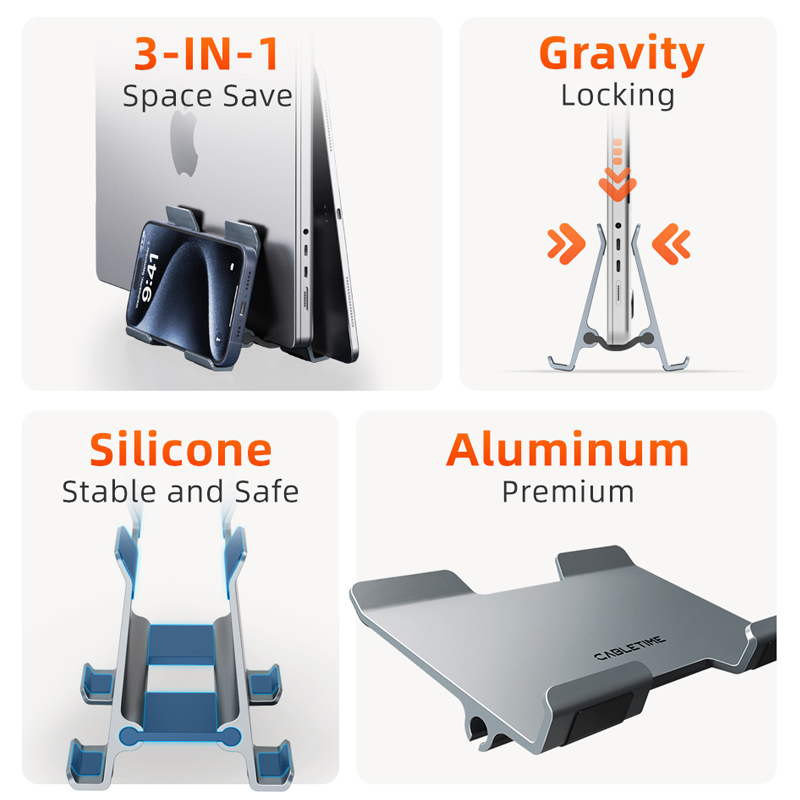 CABLETIME Vertical Laptop Stan - Vertical Laptop Stand ulasan dan harga