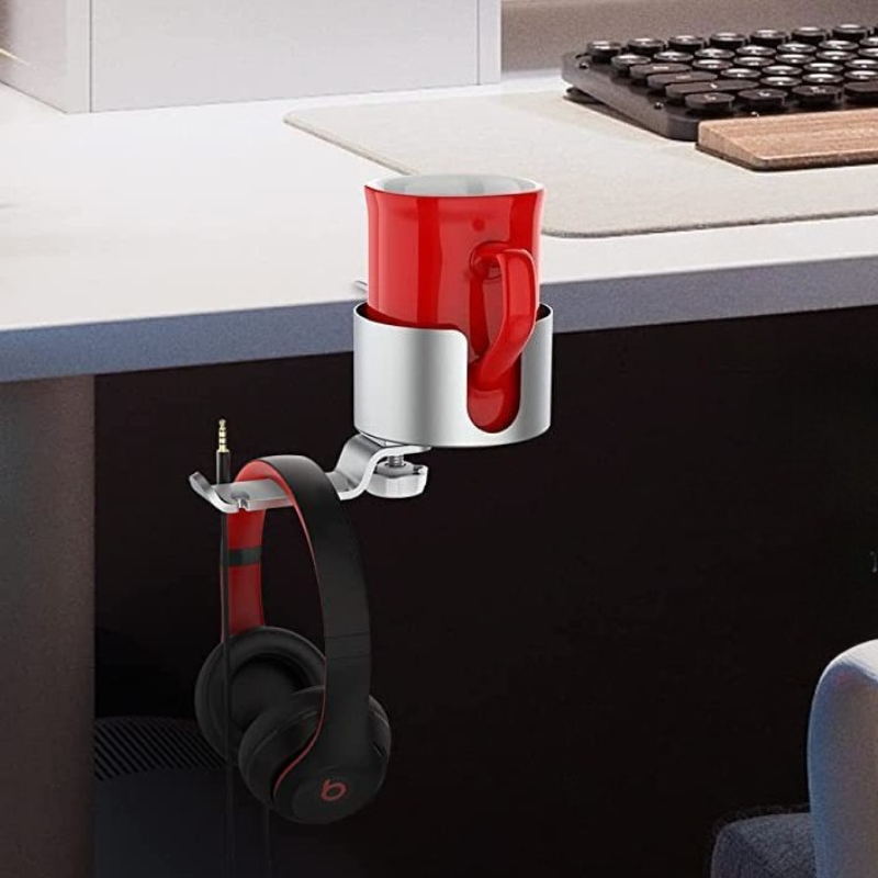 Premium Rotating Cup Holder Al - Desk Setup For Office ulasan dan harga
