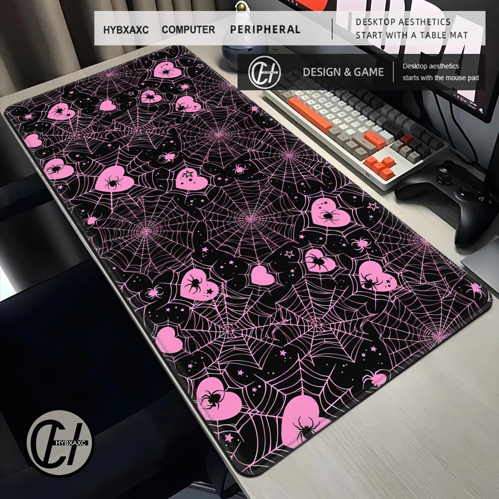 90x40 White or Pink Spiderweb  - Desk Setup For Office ulasan dan harga