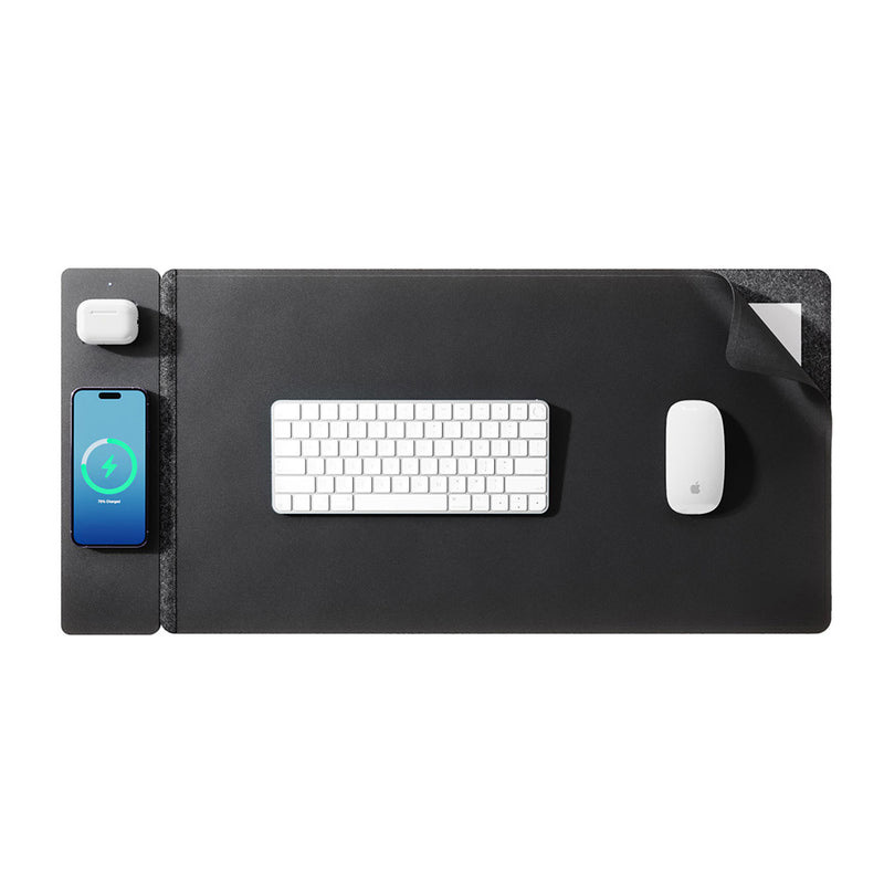 15W Magnetic Wireless Charging - Desk Pad Leather Large ulasan dan harga
