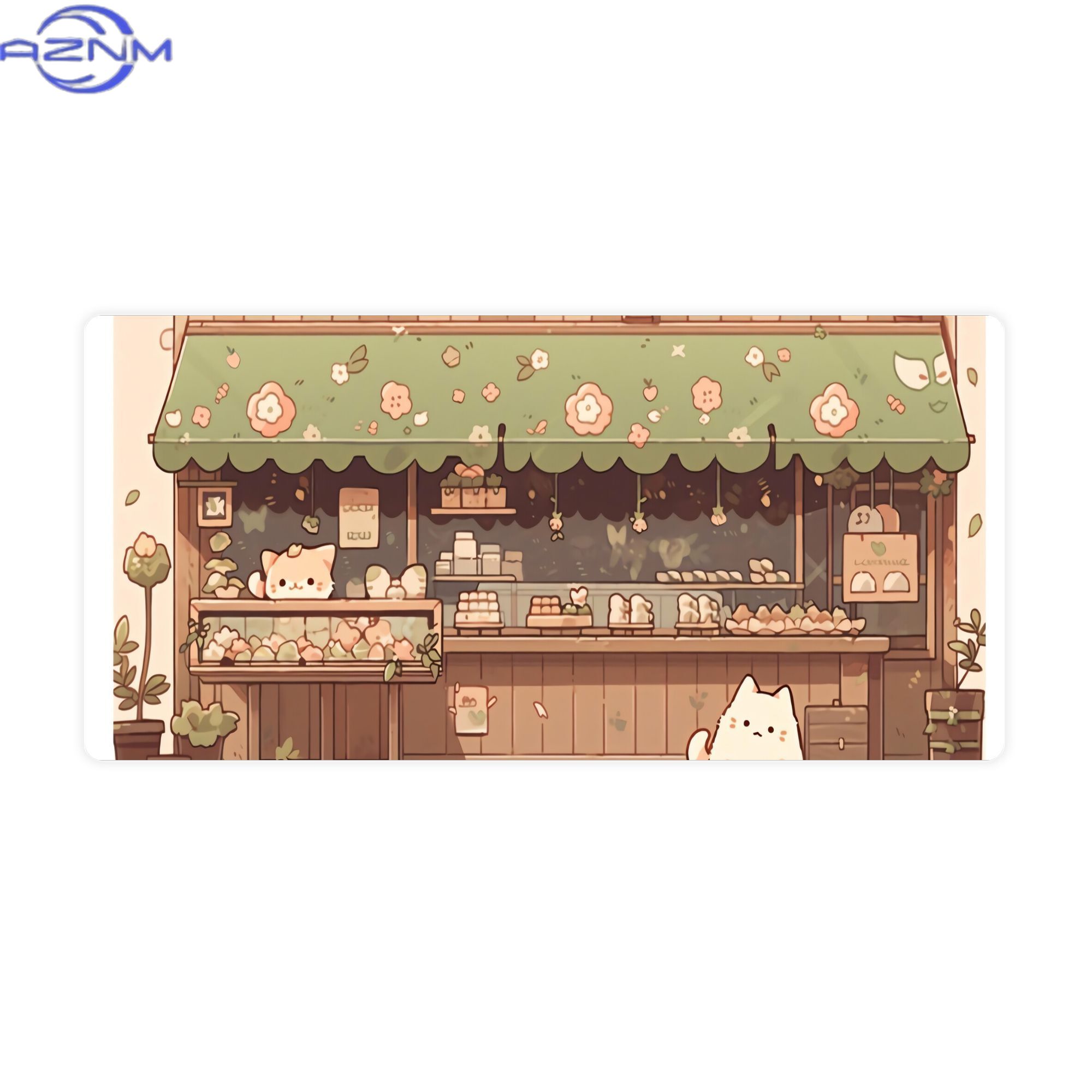 Cat Bakery Aesthetic Green Sho - Desk Setup Streaming ulasan dan harga
