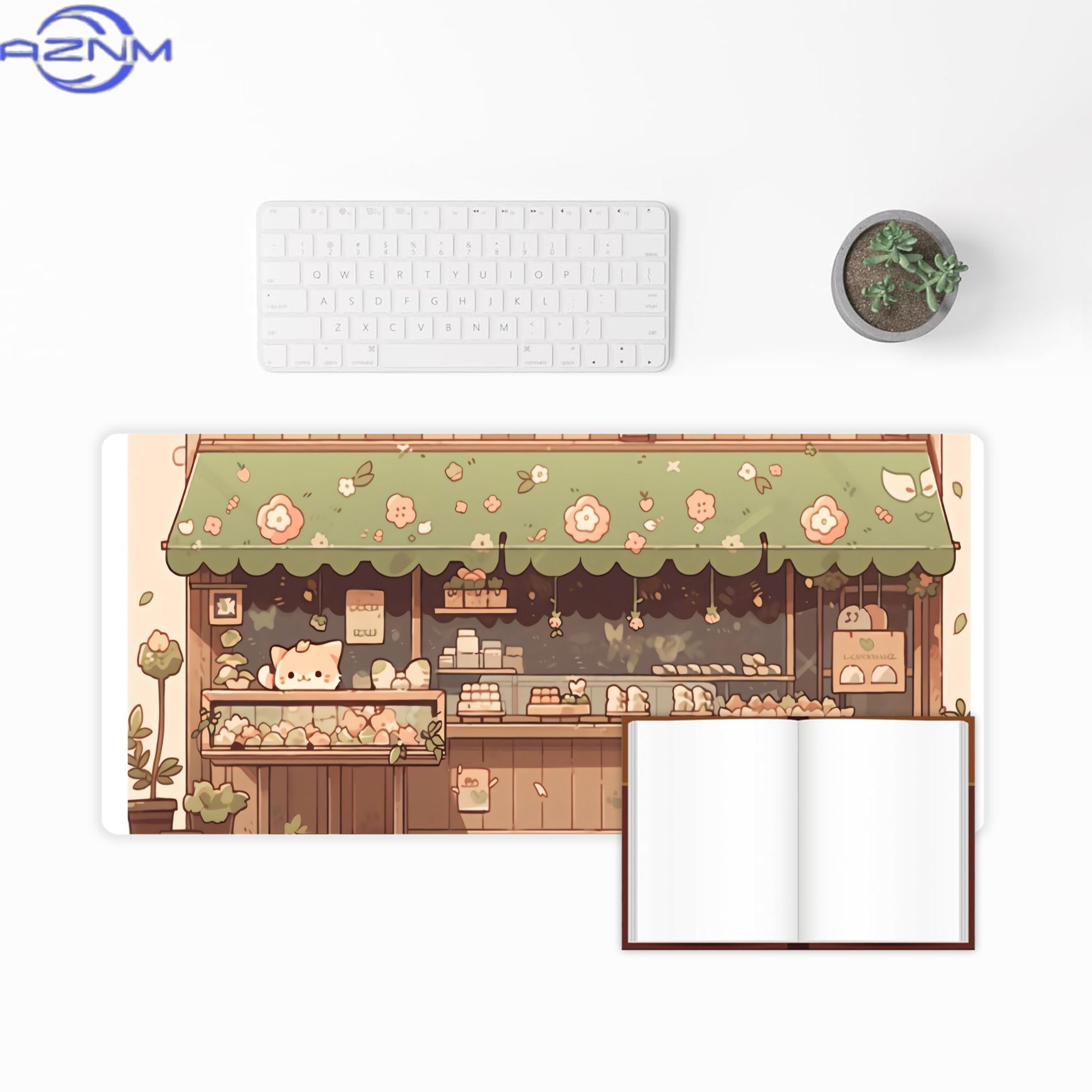 Cat Bakery Aesthetic Green Sho - Desk Setup Streaming ulasan dan harga