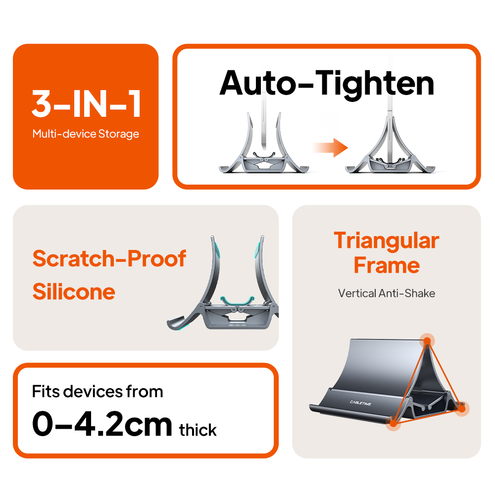 CABLETIME Vertical Laptop Stan - Vertical Laptop Stand ulasan dan harga