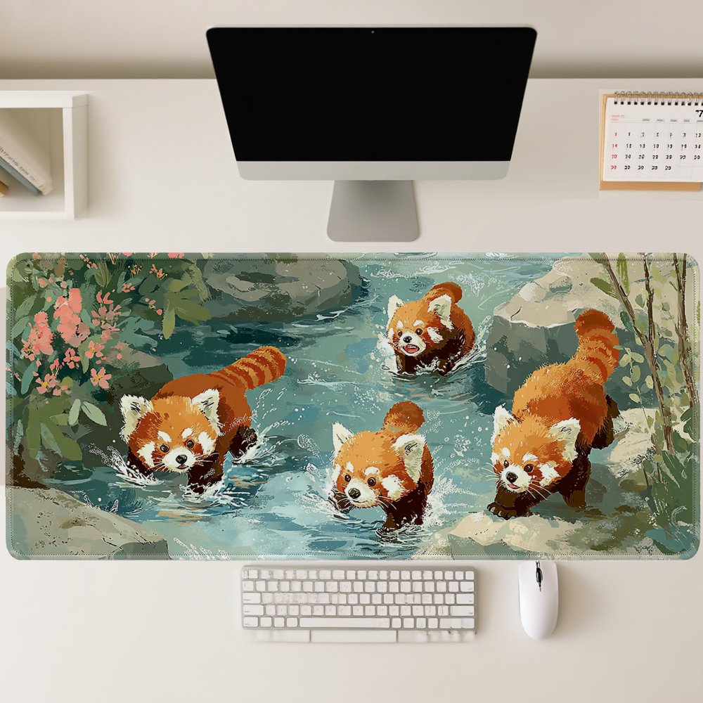 Four Red Pandas Playing in Str - Desk Setup Streaming ulasan dan harga