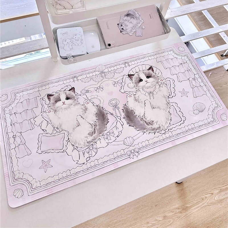 Leather Table Mat Ragdoll Cat  - Desk Pad Leather Large ulasan dan harga