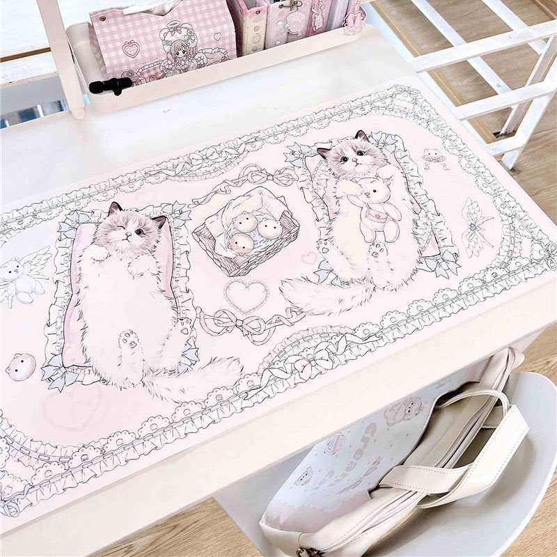 Leather Table Mat Ragdoll Cat  - Desk Pad Leather Large ulasan dan harga